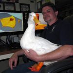 Simplify3D - Mike and Buttercup duck at computer