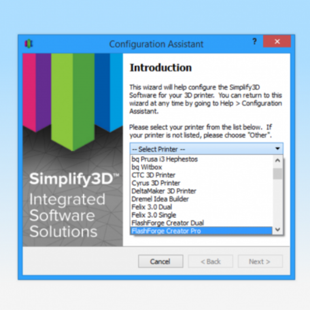 Simplify3D - configuration assistant