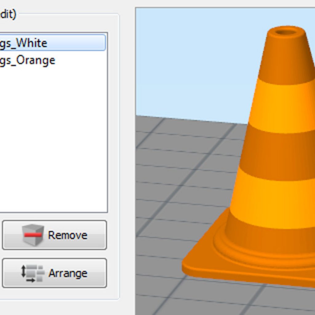 Simplify3D - multi-color traffic cone