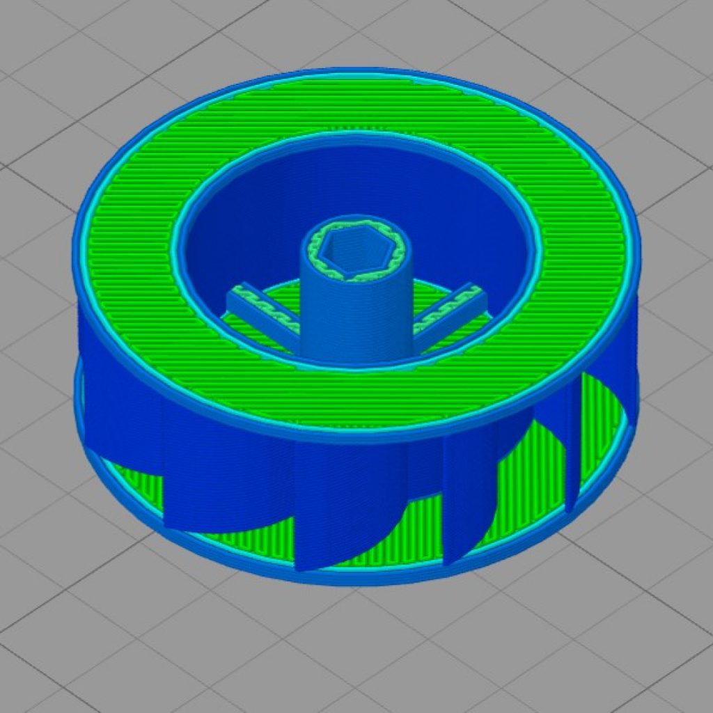 Simplify3D - turbine wheel with single extrusion walls