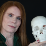 Simplify3D - Pamela Balzer holding 3D print of her skull