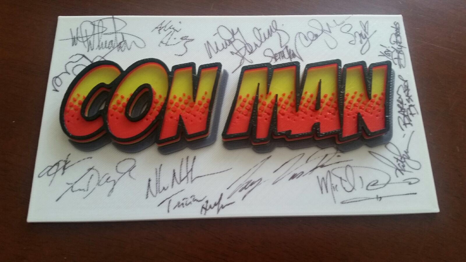 Simplify3D - signatures on Con Man logo plaque