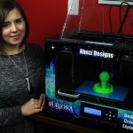 Simplify3D - Lauren Angers with 3D printer