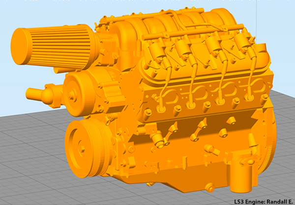 Simplify3D - 3D engine block model
