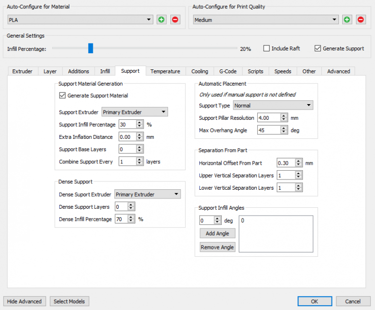 Adding and Modifying Support Structures Simplify3D Software