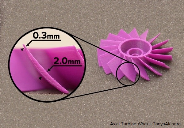 Simplify3D - turbine with layer height measurements