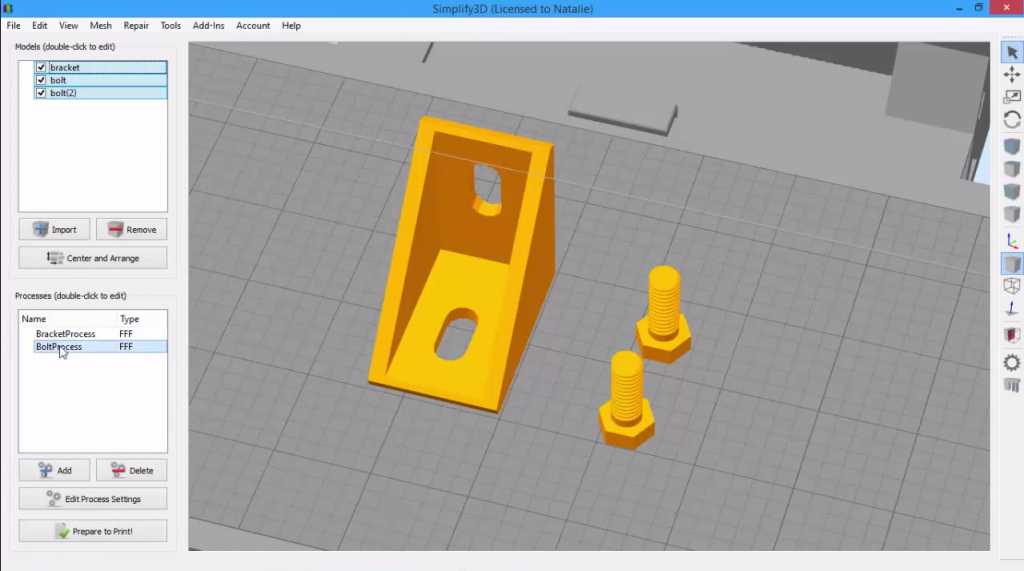 Simplify3D - grouping processes