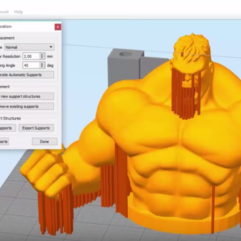 Simplify3D - support generation wit hulk model