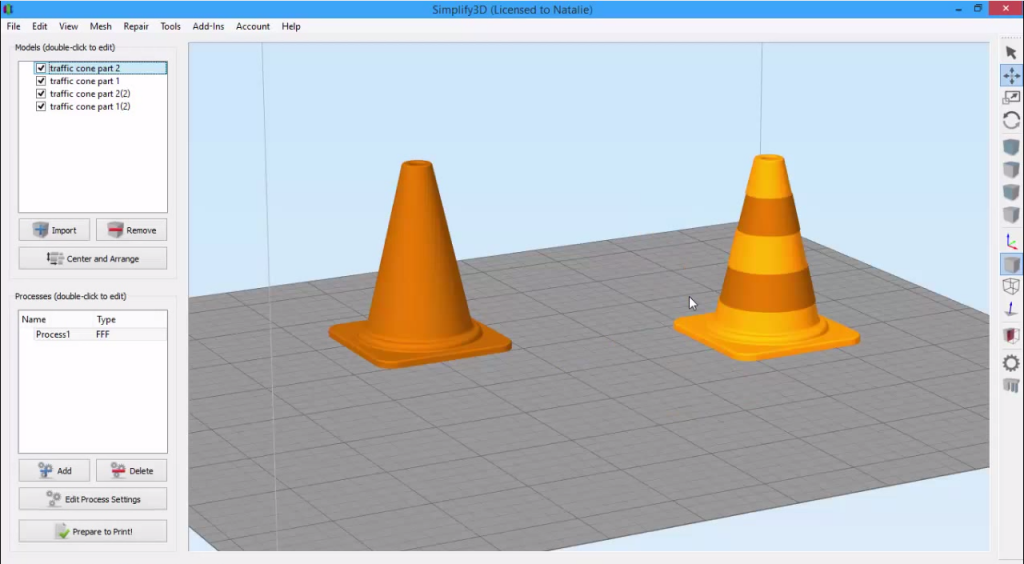Simplify3D - selecting a model