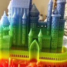 Simplify3d - 3D printed multi-color castle front view